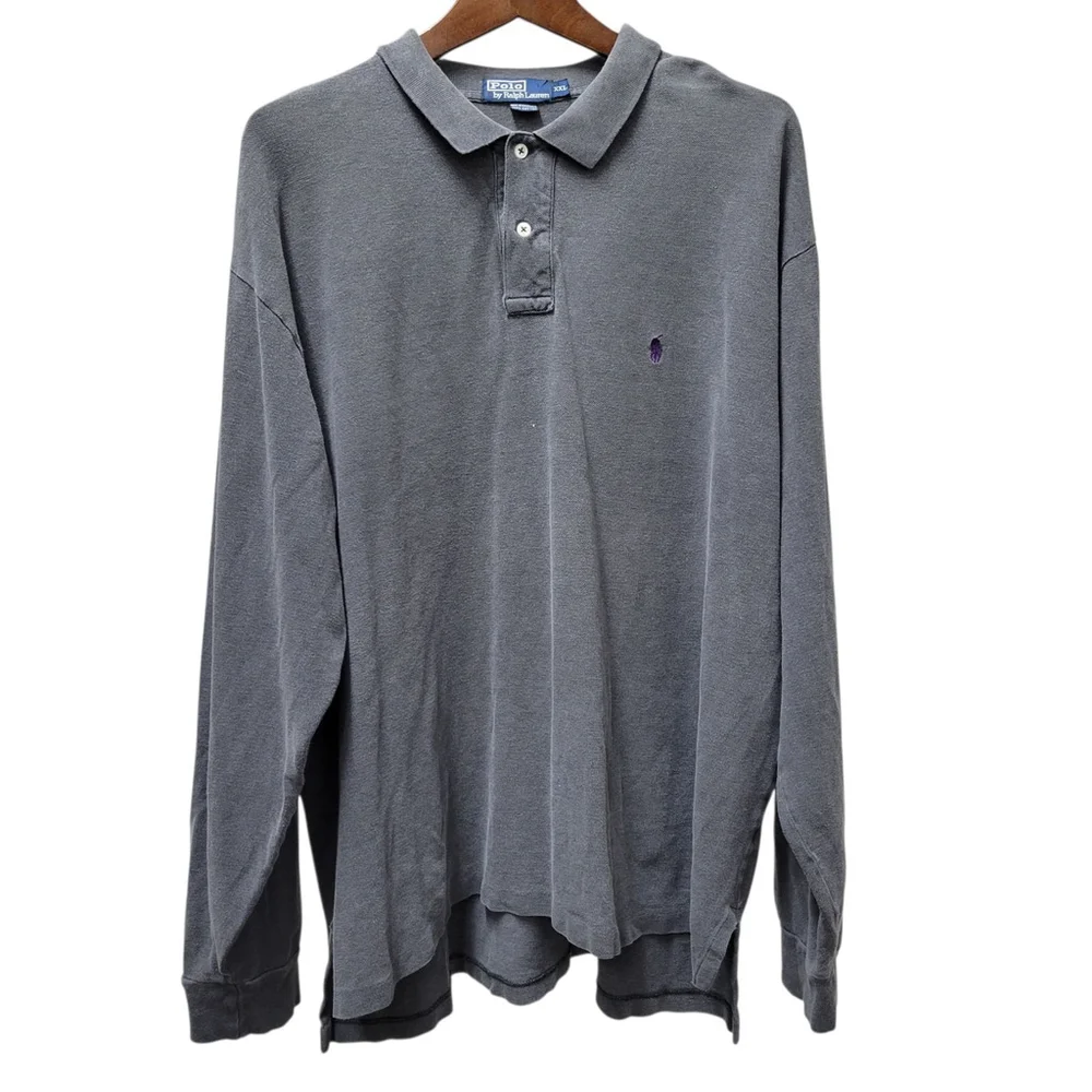 Polo Ralph Lauren Men's Long-Sleeves Shirt Size XXL Gray Excellent Condition